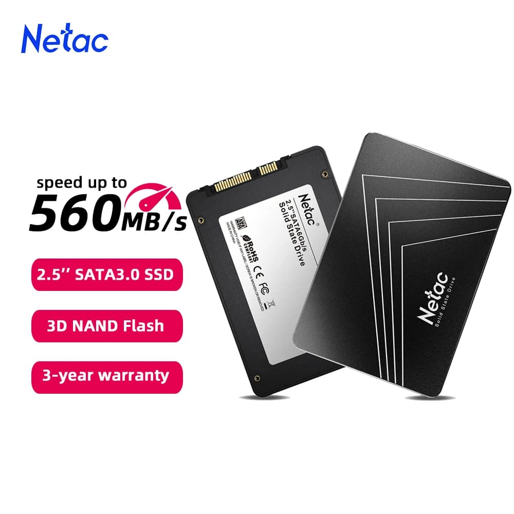 Netac 2.5 ''ssd SATA3.0 1tb 2tb SATA Hard Disk 512gb 256gb 128gb unità a stato solido interna SATAIII da 2.5 pollici per Laptop Desktop