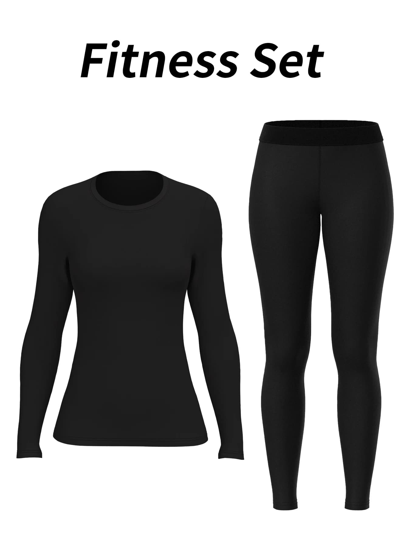 Women's sports bra set, comfortable base layer, light leggings for all seasons, superior compression yoga set with long sleeves