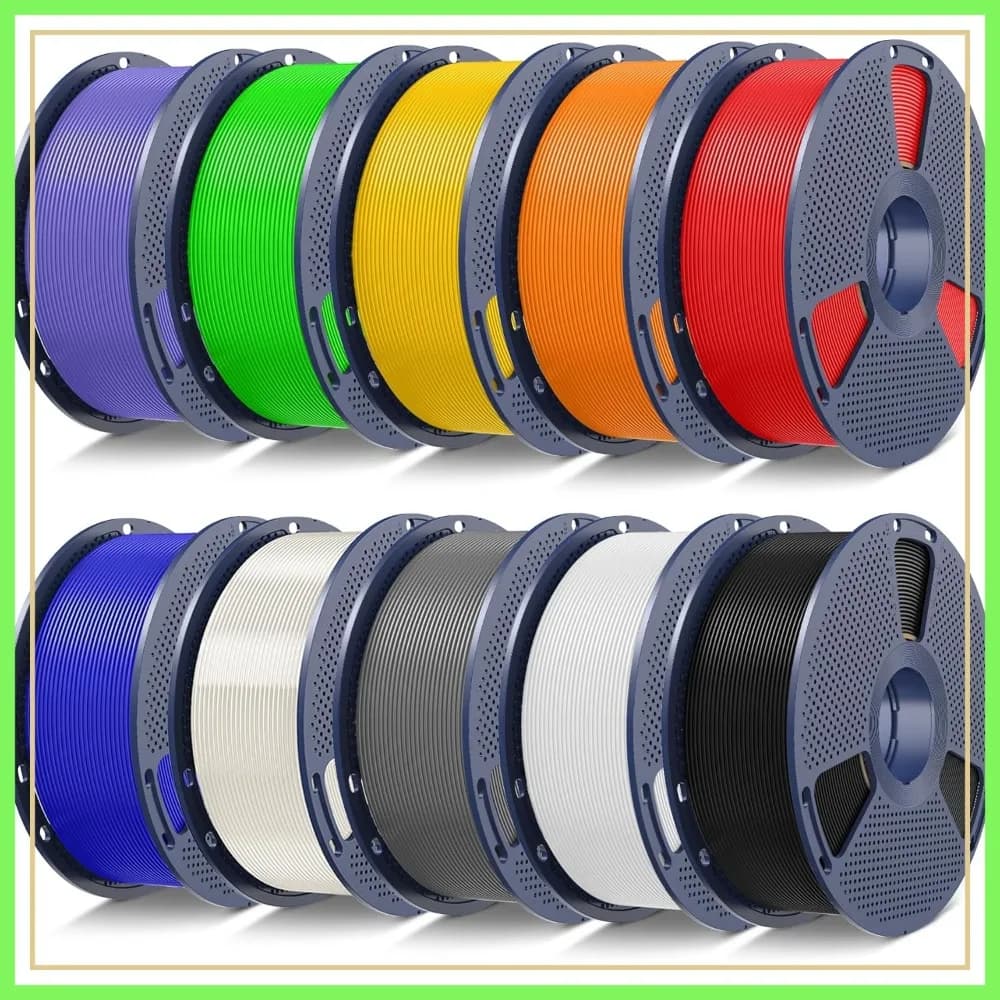 Confezione da 10 kg di Filamento PLA per Stampante 3D, Avvolgimento Ordinato 1,75 mm ±0,02 mm, 1 kg per Bobina, 10 Pezzi