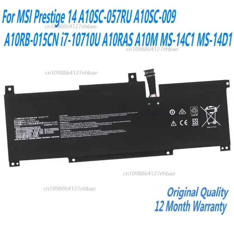 11.4V BTY-M49 Laptop Battery For MSI 14 A10SC-057RU A10SC-009 A10RB-015CN i7-10710U A10RAS A10M MS-14C1 MS-14D1Fast delivery