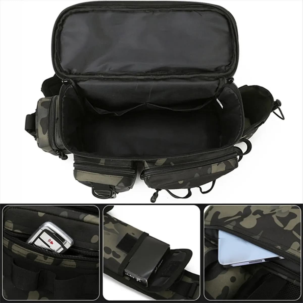 ONGE Fishing Equipment Backpack Esche Box Tool Bag Marsupio Fly Fishing Backpack with Candle Shoulder Bag B