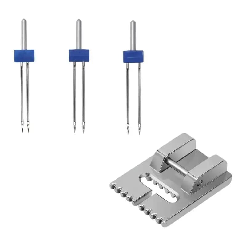 Nuovo Set di Piedini per Cucire a Doppia Ago (2/3/4mm) e a 7 Scanalature per Macchine da Cucire - Accessori per Cucito