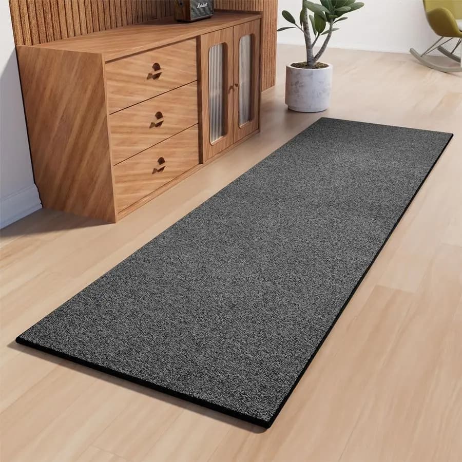 Carpet with non-slip rubber back, washable, soft, for kitchen, hallway, entrance, bedroom, laundry, short-haired A