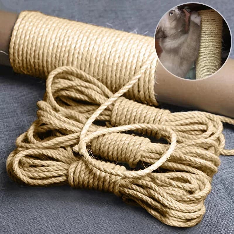 Corda in sisal naturale per albero del gatto Tiragraffi fai-da-te Giocattolo Struttura da arrampicata Sostituzione Gattino Artiglio Graffi Mobili Corde fatte a mano