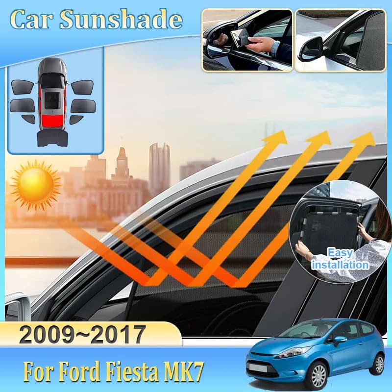 Parasole per auto per Ford Fiesta MK7 MK6 Mark VI B299 5 porte Hatchback 2009-2017 Tenda a rete anti-UV Copertura accessori auto