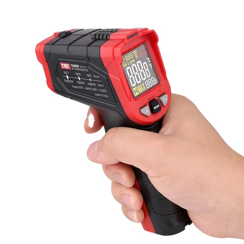 Digital Infrared Thermometer TASI TA601B Laser TA601B Customized for Marittime Shipments, High Temperature Thermometric Gun with IP43 Protection Grade, Resolution 640x512