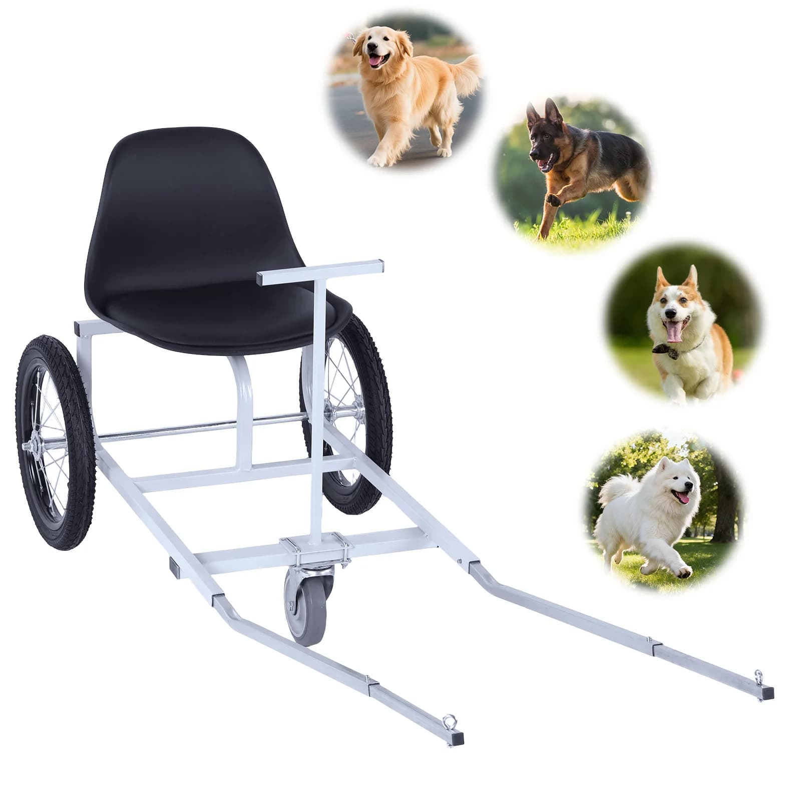 Carrello trainabile per cani con braccioli e guinzaglio, per Golden Retriever e cani di razza mista