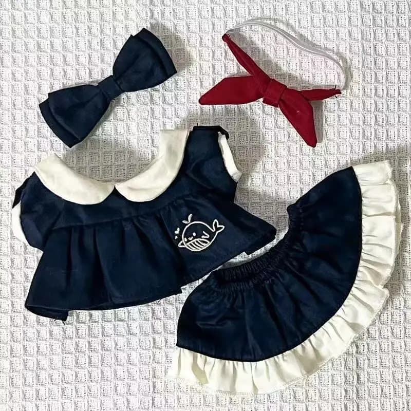 20cm cotton doll sailor uniform school uniform skirt set cute doll toy summer outfit clothes