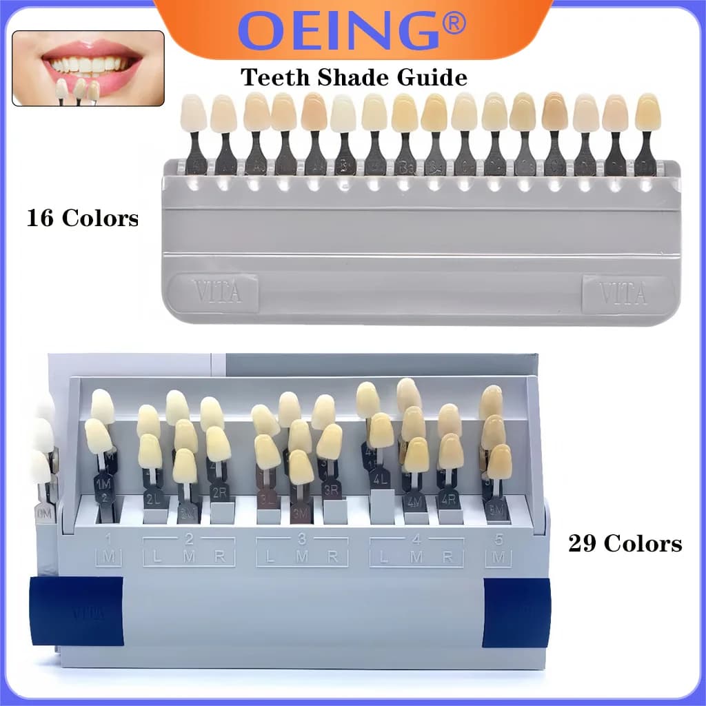 29/16 Colors Teeth Shade Guide Ceramics VITAPAN tooth model Color plate colormetric instruments Dental whitening teeth polishing kit