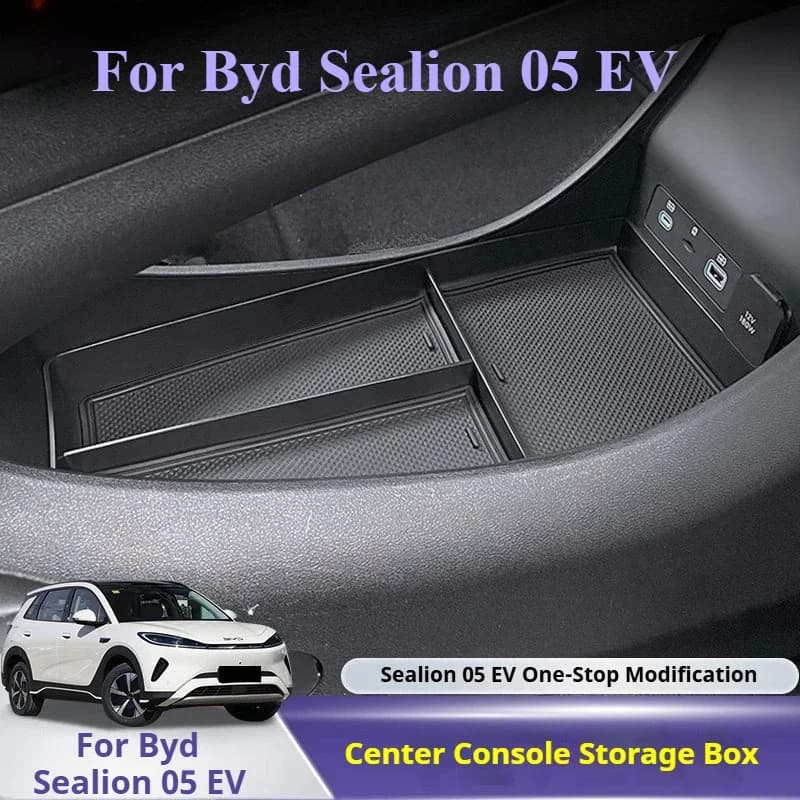 Organizzatore per Console Centrale BYD Sealion 05 EV, Scatola Portaoggetti Multistrato in TPE, Accessori per Interni Auto