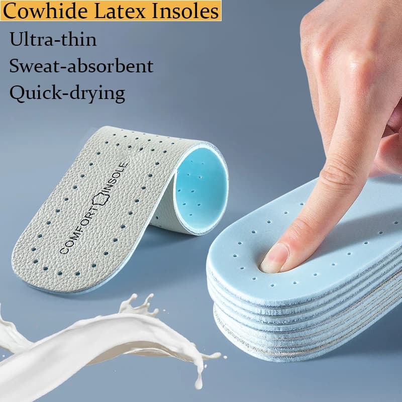 Solette in lattice di pelle bovina sottili, morbide, sportive, con supporto per l'arco plantare, confortevoli, ammortizzanti, traspiranti e deodoranti