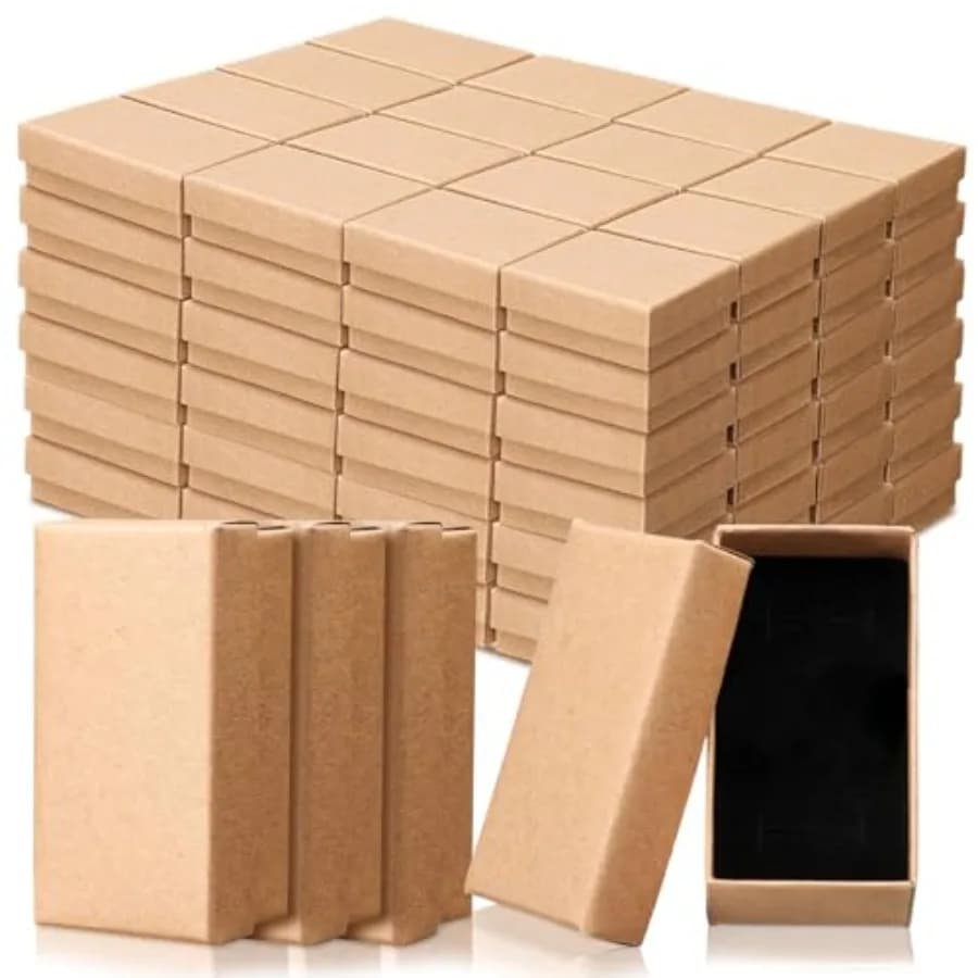 100 Piece Christmas Gift Boxes Kraft Jewelry Carton Boxes for Packing Necklaces, Earrings and Bracelets
