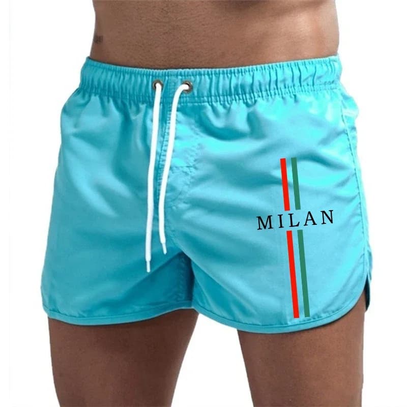 Pantaloncini da surf da uomo stampati Milano Pantaloncini da spiaggia sexy sportivi casual estivi maschili Pantaloncini da ciclismo da surf per palestra quotidiana