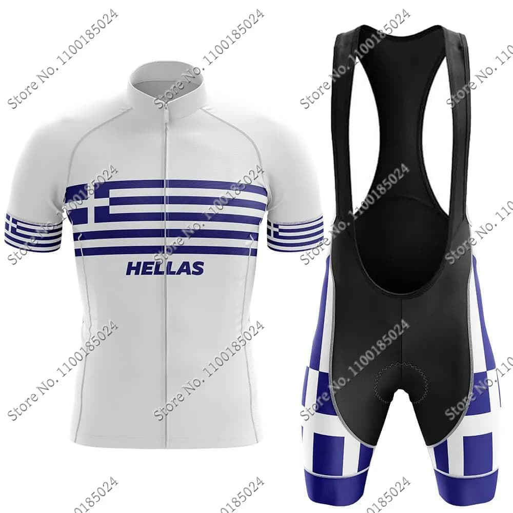 Maglia da ciclismo Hellas National Team Set grecia abbigliamento da ciclismo camicia da bici da strada tuta da ciclismo pantaloncini MTB Wear Maillot Culotte