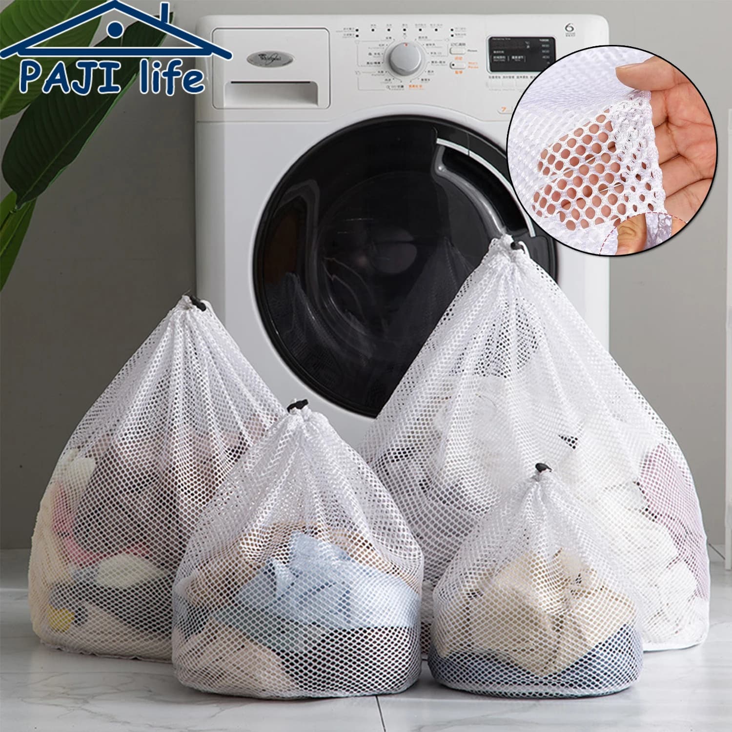 Linen Bags Neckline washing bags for clothes Socks Intimo Delicato Washable in washing machine with coulisse Organizer for laundry for home