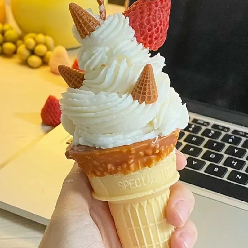 Candela per gelato alla frutta Stampo in silicone Aromaterapia fai da te Candela in gesso Pietra diffusa Stampo per candele fatto a mano Dessert Torta Sapone Strumenti
