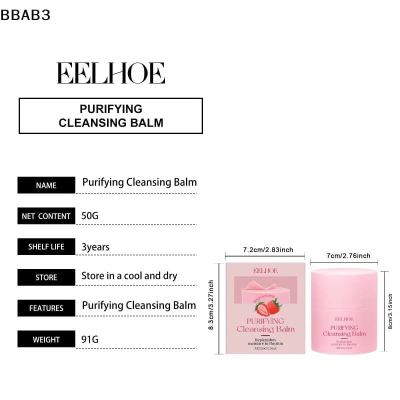 【B】EELHOE Crema detergente struccante alla fragola che deterge delicatamente, rimuove il trucco, idrata e leviga la pelle