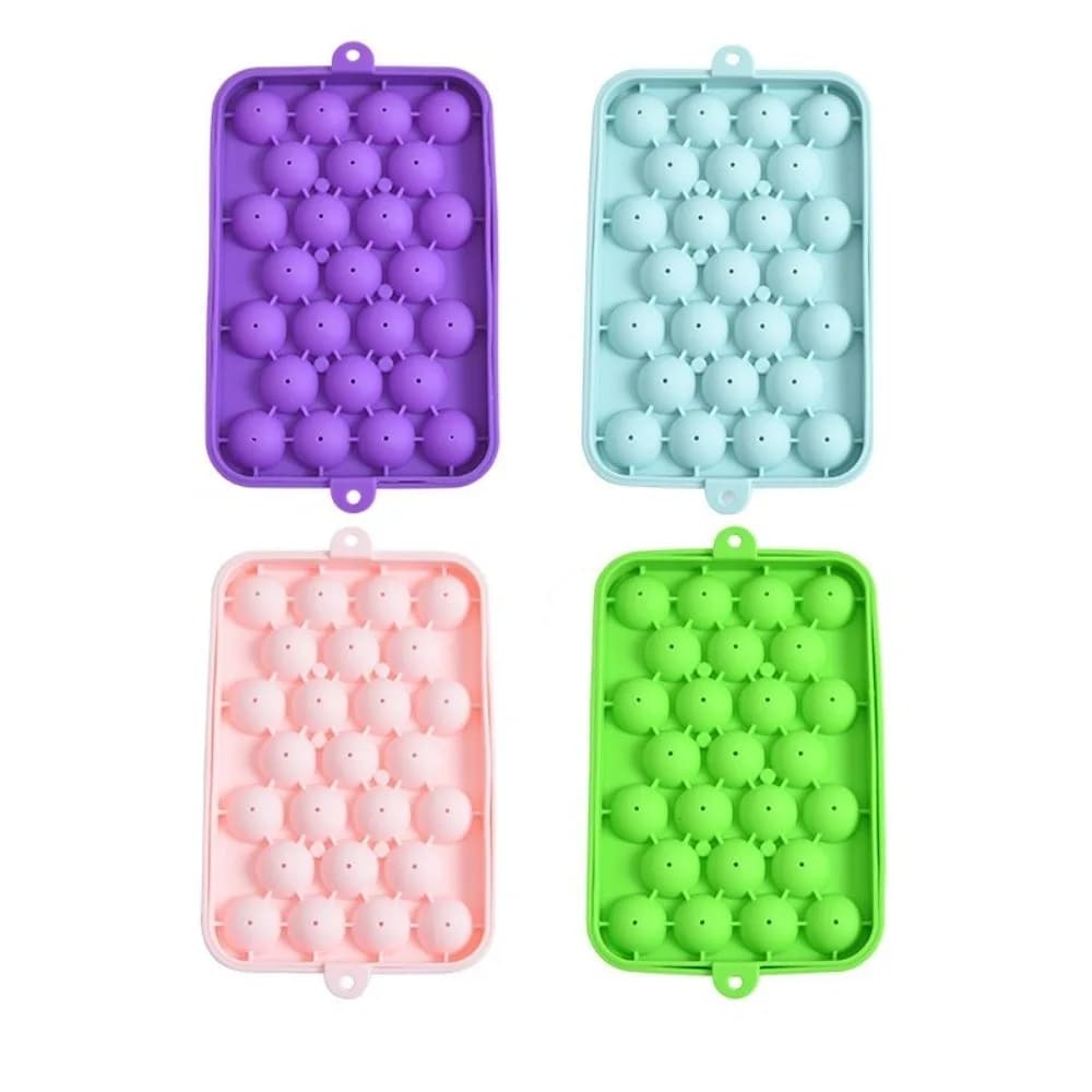 Creative Silicone Grape Ball Molds Round Shape Easy Demould Handmade Soap Molds Reusable 25 Grids Ice Cube Mold Bar Party