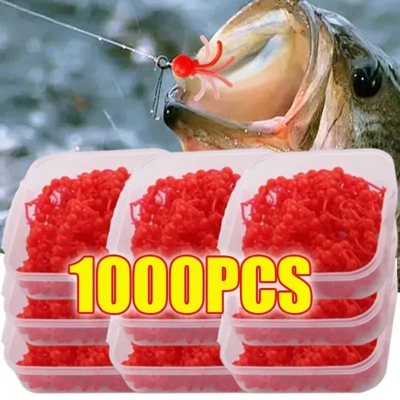1-10boxs Soft Rubber Fishing Beads Stopper Bait Boxed Round Rig Beads Fishing Bait Eggs for Carp Fishing Accessories Tackle