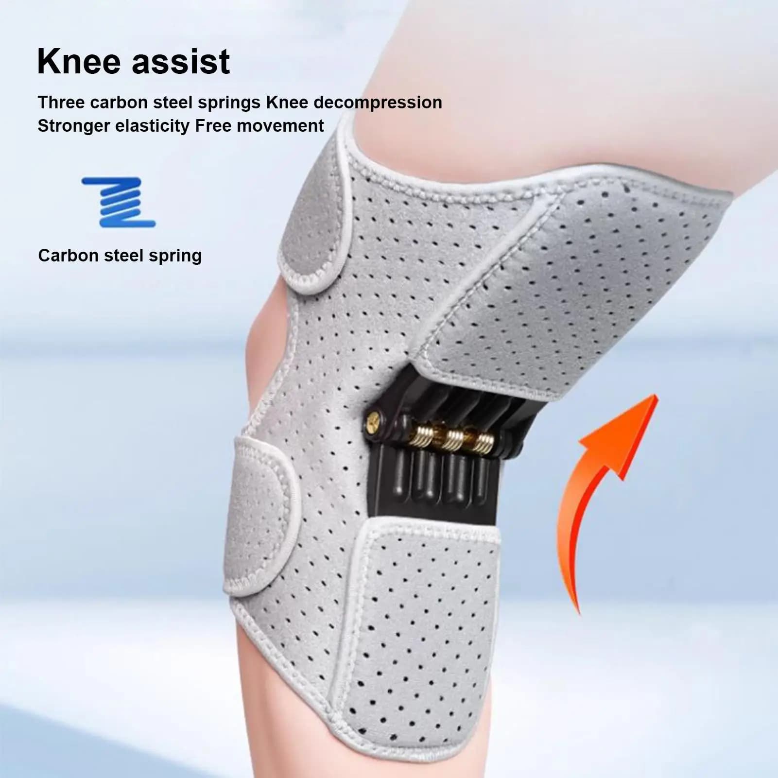 Adjustable Knee Brace Joint Support Booster Breathable Patella Pad Wrap for Men Women Sports Daily Outdoor Walking