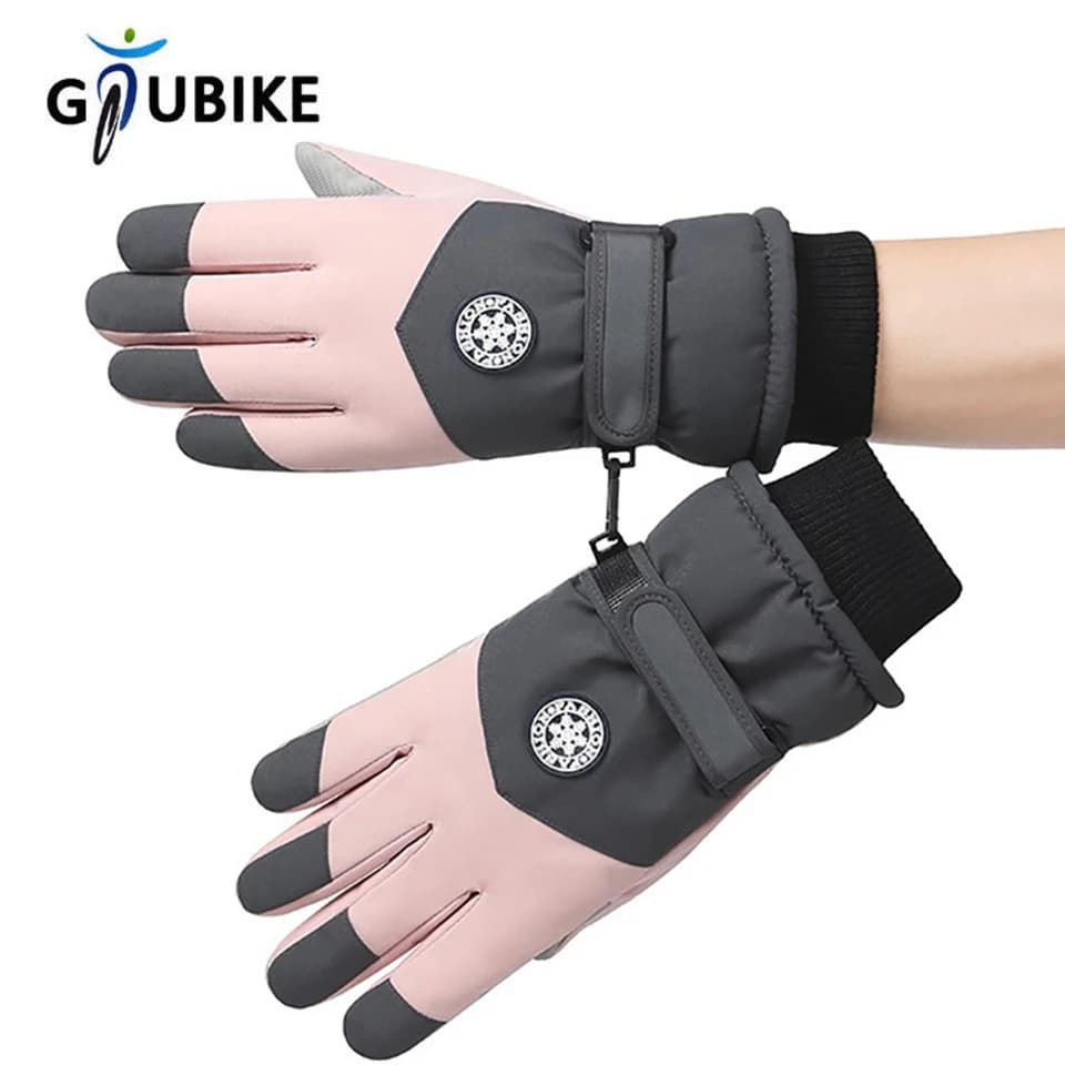 GTUBIKE New Winter Snowboard Ski Gloves Non-slip Touch Screen Waterproof Motorcycle Cycling Fleece Warm Riding Gloves