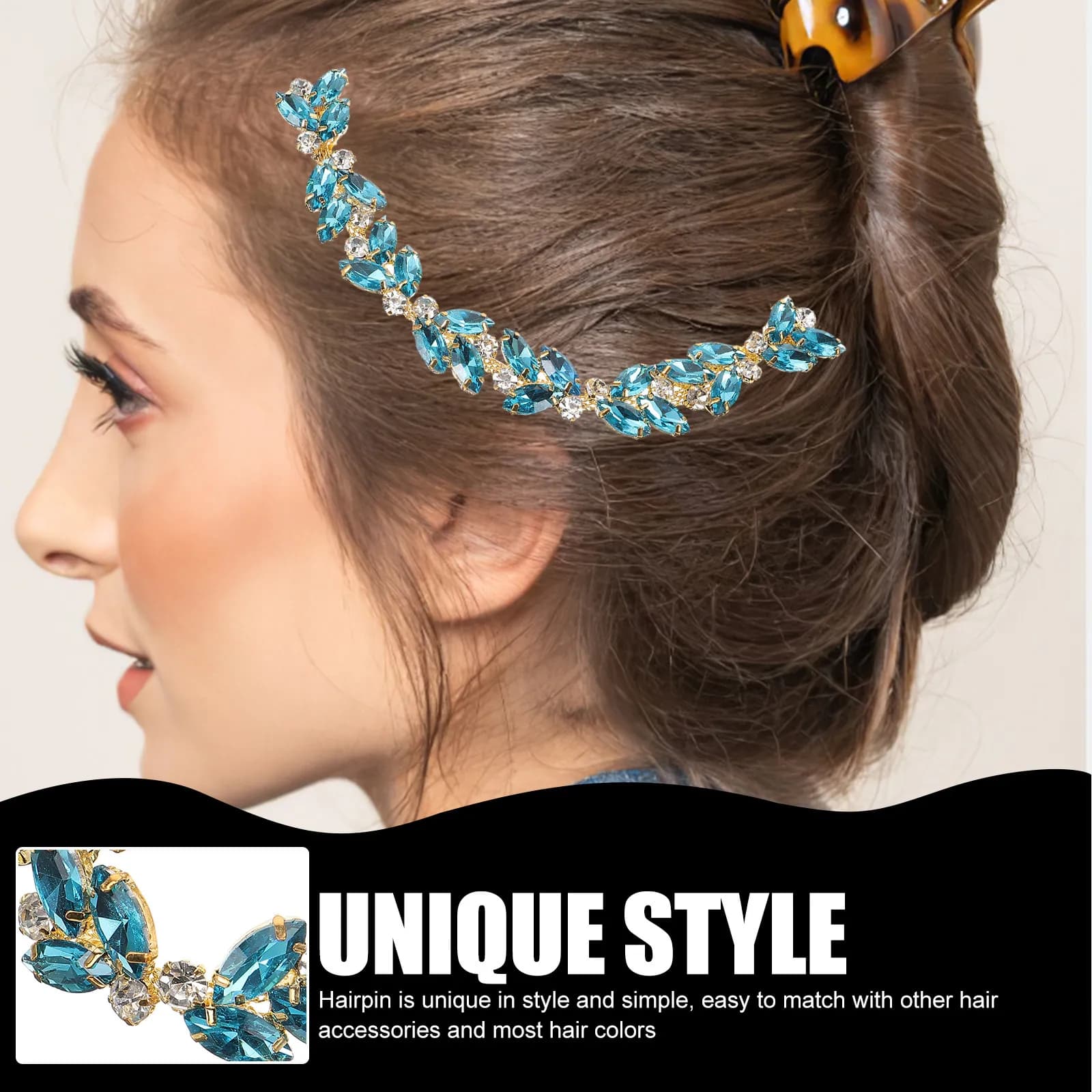 Rhinestone Bridal Hairpin Wedding Hair Clip Elegant Hair Accessories Party Hairpin for Brides and Women Wedding Headband