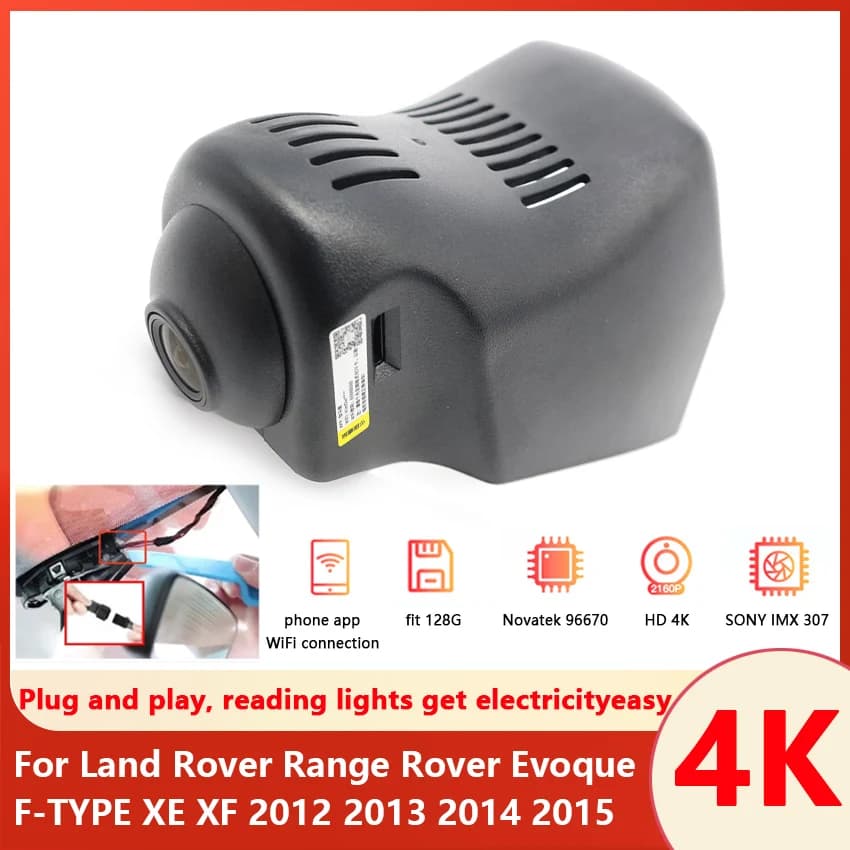 4K Plug and play Car DVR Wifi videoregistratore Dash Cam Camera per Land Rover Range Rover Evoque F-TYPE XE XF 2012 2013 2014 2015