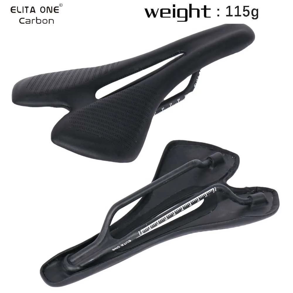 ELITAONE Sella per bicicletta in carbonio 270x143mm Sella per bici da strada MTB in pelle super leggera 115g