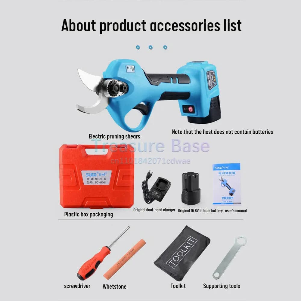 2 Batteries 28mm Secateur Battery LCD Power Pots Tool for cutting 28MM branches