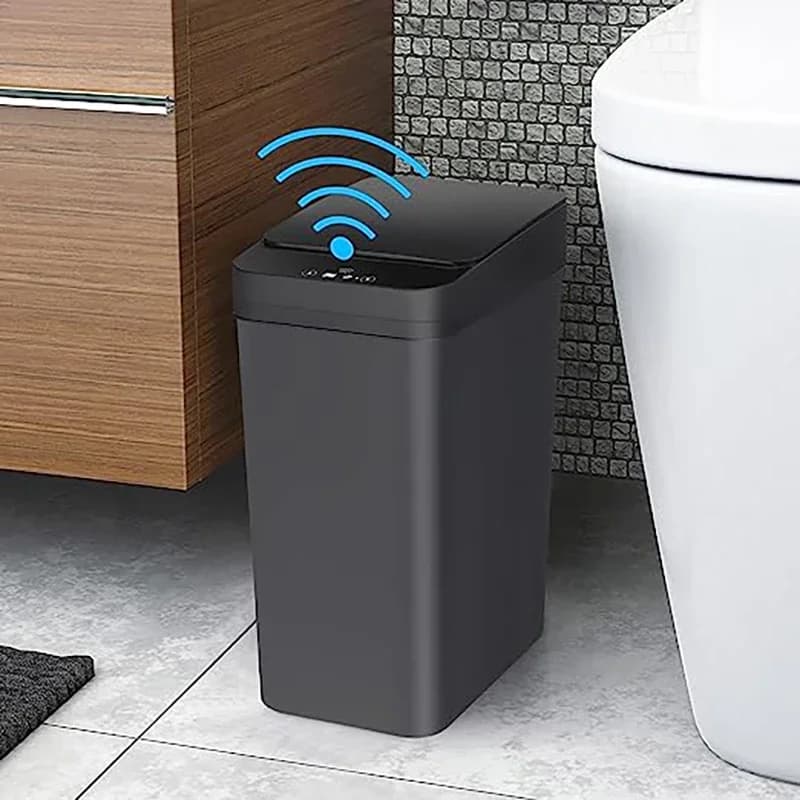 Pattumiera intelligente da 12 litri, sensore automatico impermeabile, bidone della spazzatura per bagno, cucina, soggiorno, contenitori per riciclo, casa intelligente