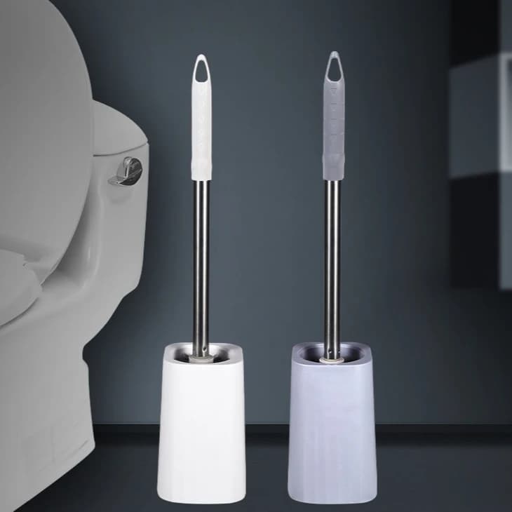 Set Spazzola WC Multifunzione Ventilata - Spazzola da Parete e da Terra, Setole in Plastica Resistente per la Pulizia del Bagno
