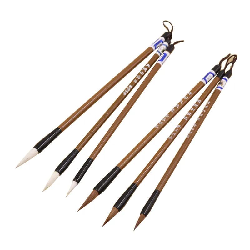 3Pcs Beginner Calligraphy Brushes, Student Writing Painting Brushes Chinese Calligraphy Enlightenment Stationery Set
