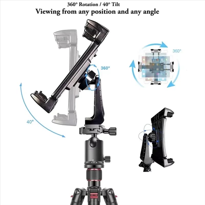 AA60-Supporto treppiede universale per tablet e telefono 360 ° Clip di supporto per supporto girevole per Ipad Mini Air Pro 12.9 Xiaomi Huawei Pad Vlog
