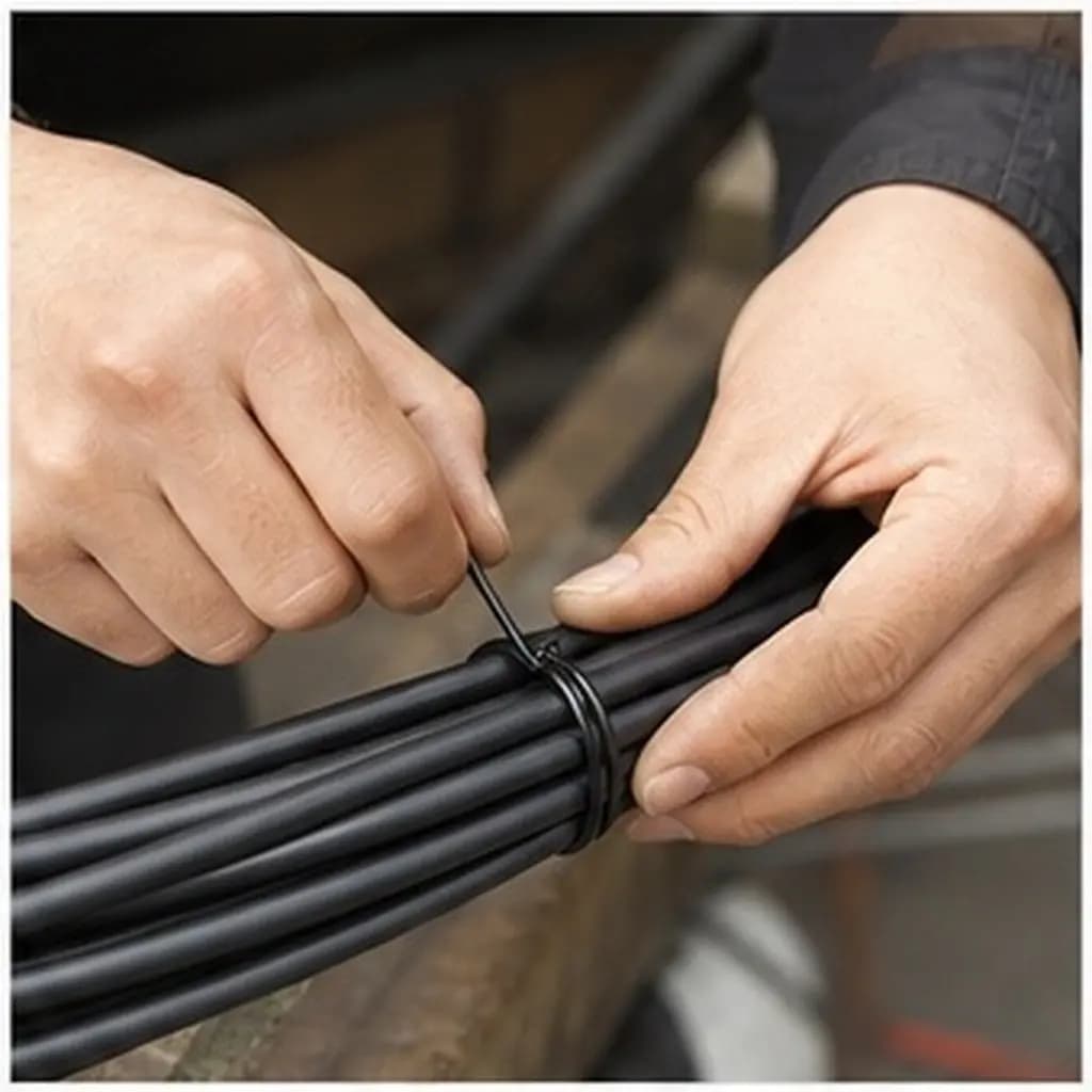 2 Rolls Galvanized Iron Wire Ties PVC Coated Heavy Duty for Electrical Wire Bundling Strong Cable Binding Cable Ties