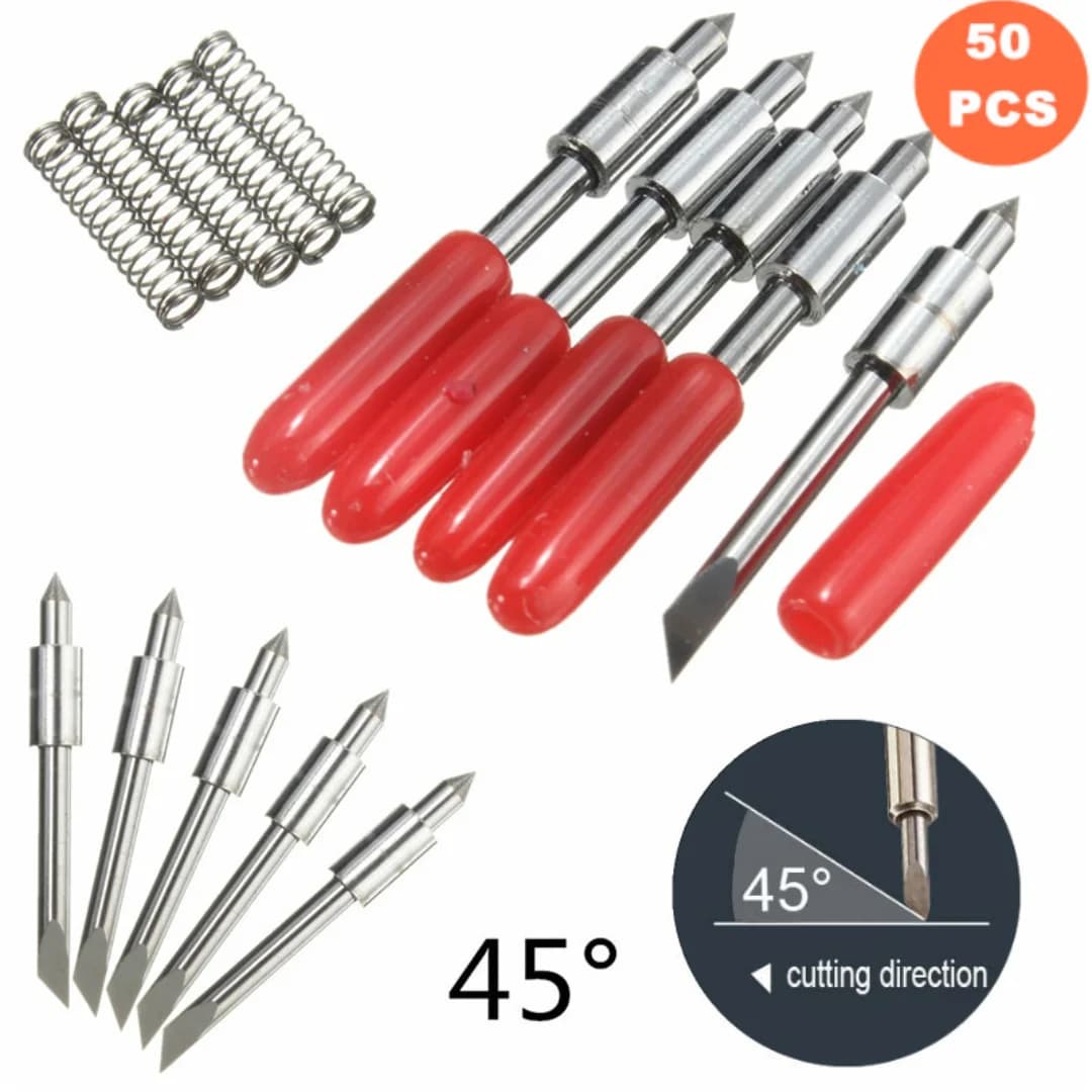 KZTech 50pcs lame per Plotter da taglio a 45 gradi per Graphtec CB15 taglierina per vinile Silhouette Cameo Blade 45 gradi CB15U
