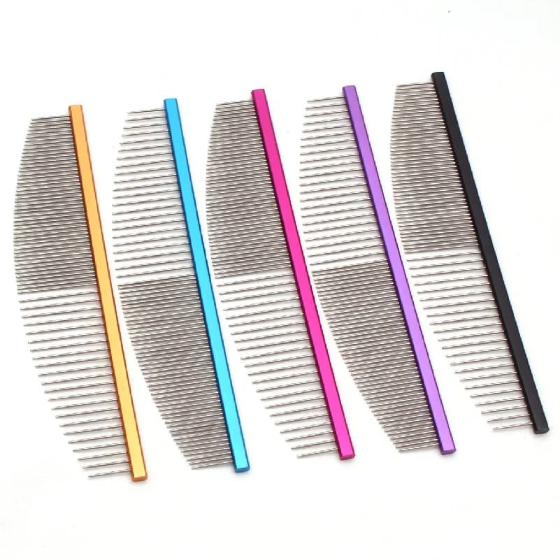 Pet Comb Aluminium Handle Dog Grooming Comb Colorful Cat Flur Comb Light Colorful Brush for Pet Salon Dropshipping