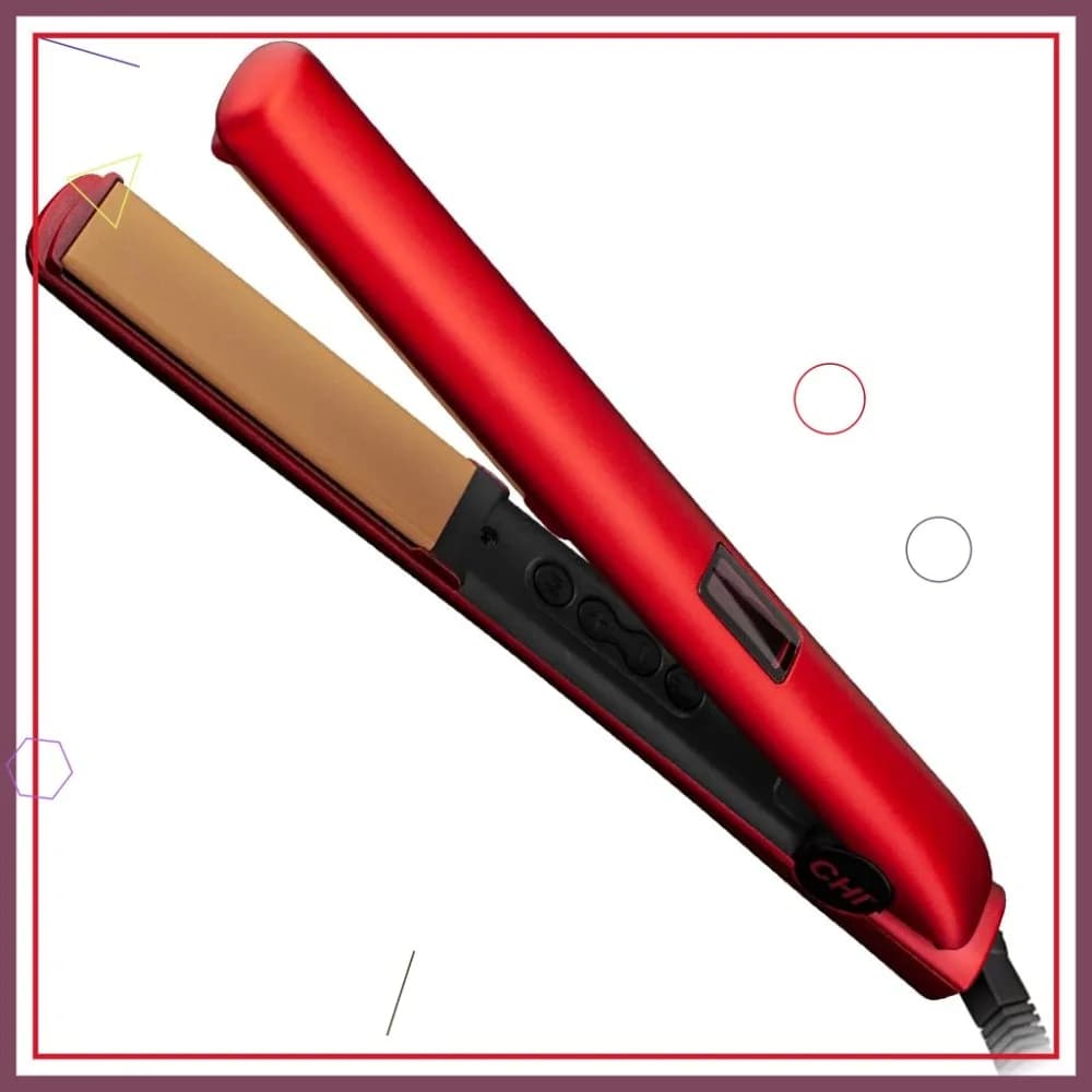 Piastra per capelli digitale in ceramica da 1 pollice, calore uniforme per risultati lisci e lucenti, rosso rubino