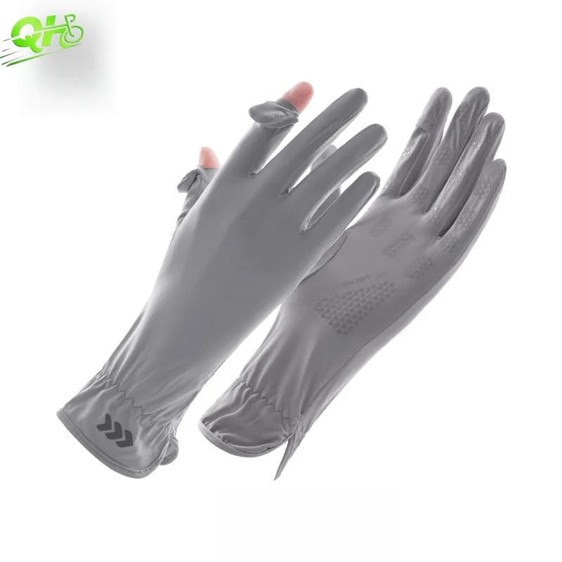 Guanto da ciclismo sottile da donna guida bici elettrica touchscreen traspirante protezione solare ciclismo guantoni da equitazione anti UV primavera