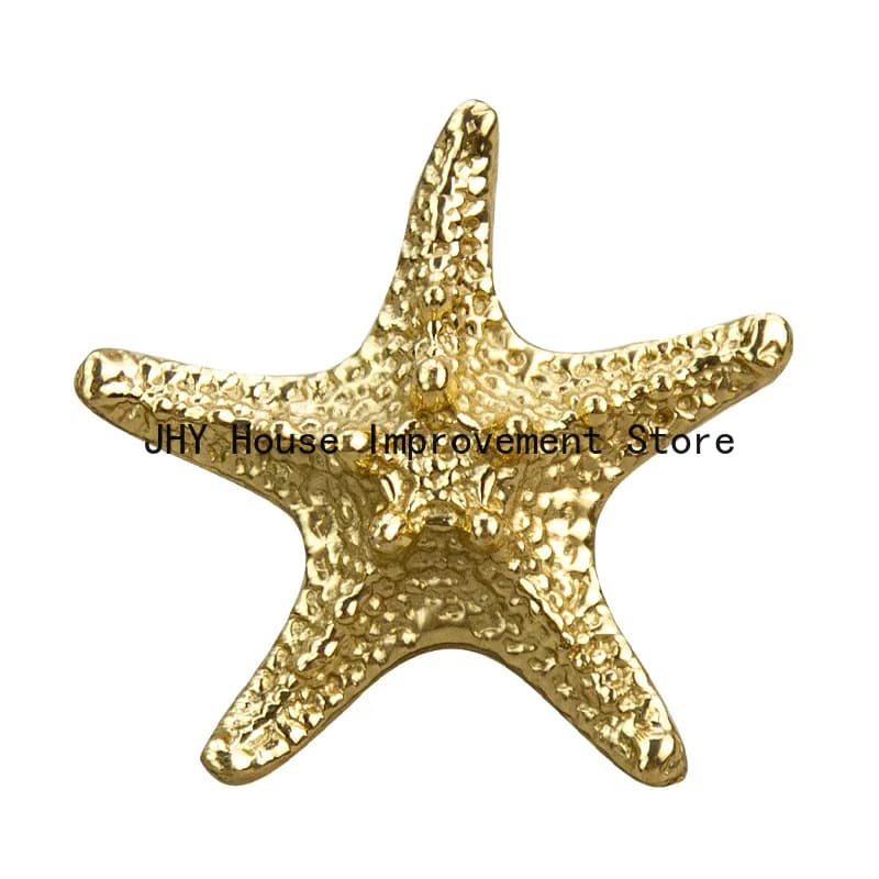 Maniglie per Cassetti a Forma di Stella in Ottone, Decorazione in Oro, Design Originale e Lussuoso, per Armadi e Porte di Guardaroba, Manopole a Foro Singolo
