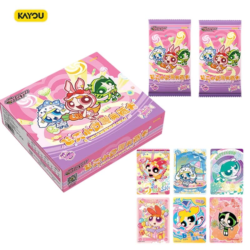 100% Genuine KAYOU The Powerpuff Girls Wave 1 Candy Pack Collectible Trading Cards Anime Game Card Booster Box Collection Gifts
