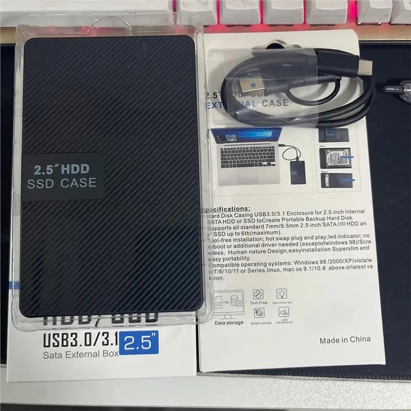 Box esterno per disco rigido A92Z con interfaccia USB-C per HDD/SSD SATA da 2,5 pollici