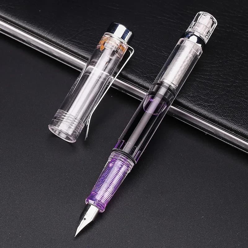 9 Colors Piston Fountain Pen EF/F Nib Plastic Ink Pen Silver Clip Business PK JINHAO Majohn Stationery Office School Supplies