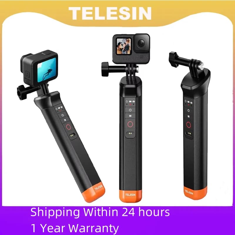 Nuovo TELESIN Bluetooth Barra di galleggiamento Impermeabile Selfie Stick Telecomando senza fili per Gopro Hero 9 10 11 12 con cinturino da polso