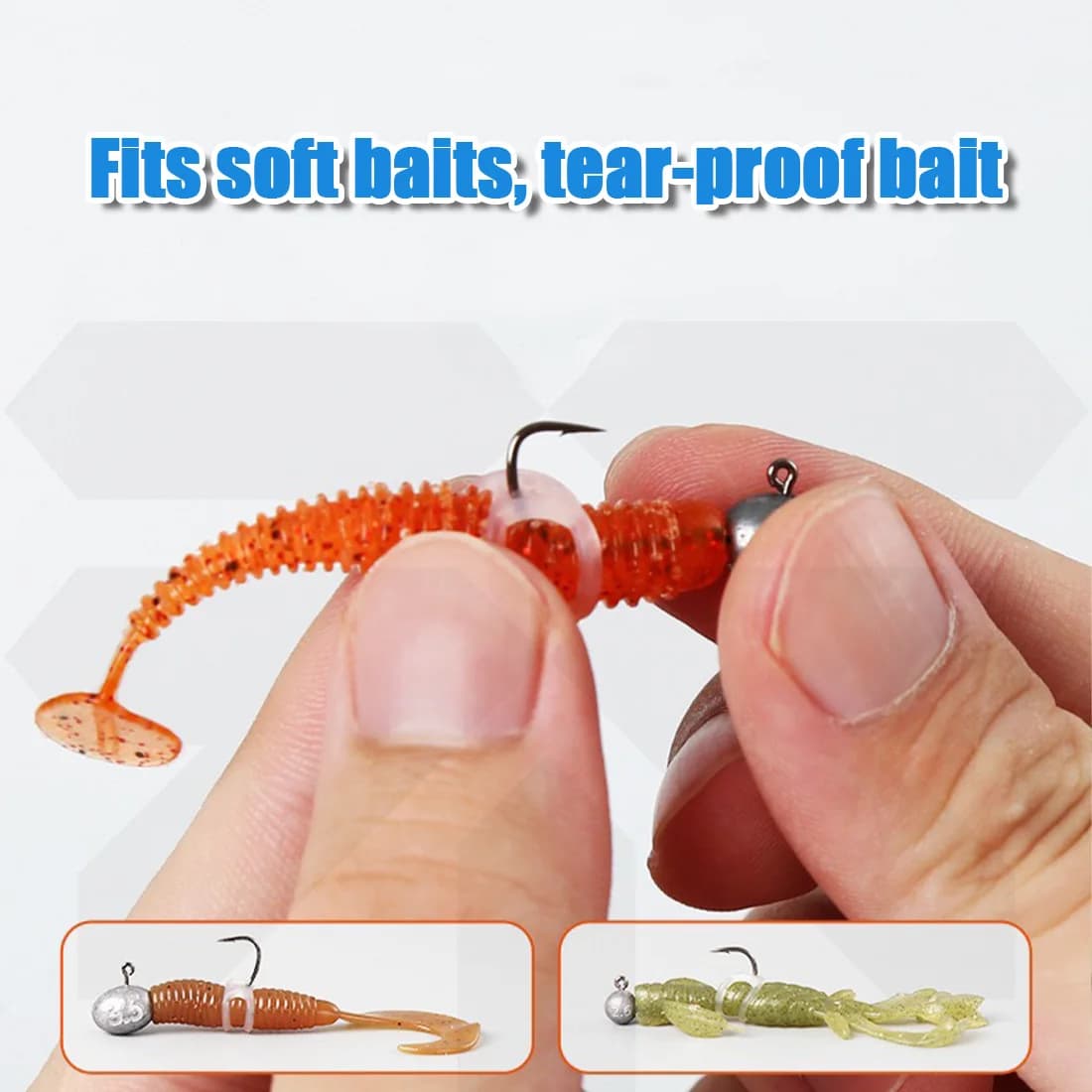 FishTrip 30PCS Anelli in silicone per esche Esche Protezioni Anelli per impianti stravaganti noodle verme saviop Esche morbide Attrezzatura da pesca