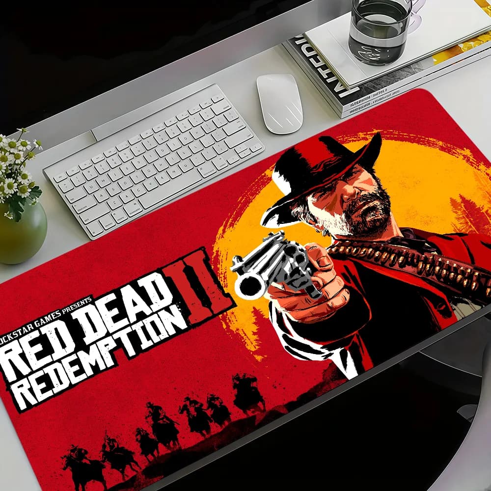 Tappetino per mouse Red Dead R-Redemption 2, antiscivolo, ispessito, grande, con bordo rinforzato, per gaming, ufficio e studenti