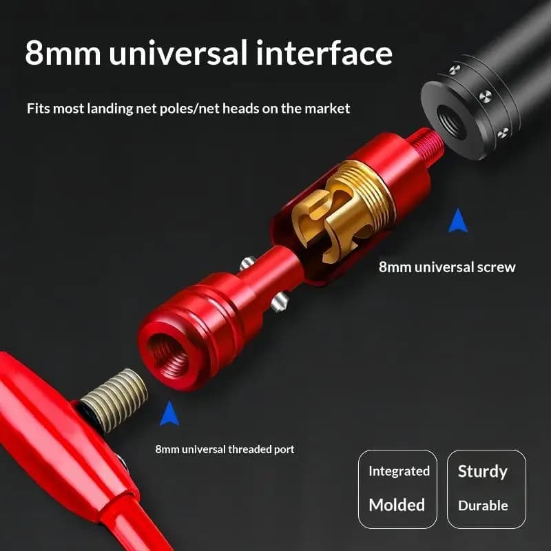 .Hot-Landing Net Head Adapter Anti-rotation Fish Landing Net Screw Prevent Fish Running Fishing Landing Harpoon Fishing Accessor