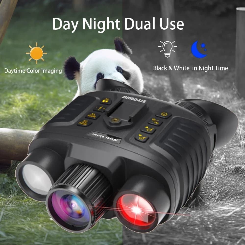 1080P Night Vision Binoculars 8x Digital 500m Full Dark Infrared Night Vision Telescope Goggles 3” Large Screen For Camping