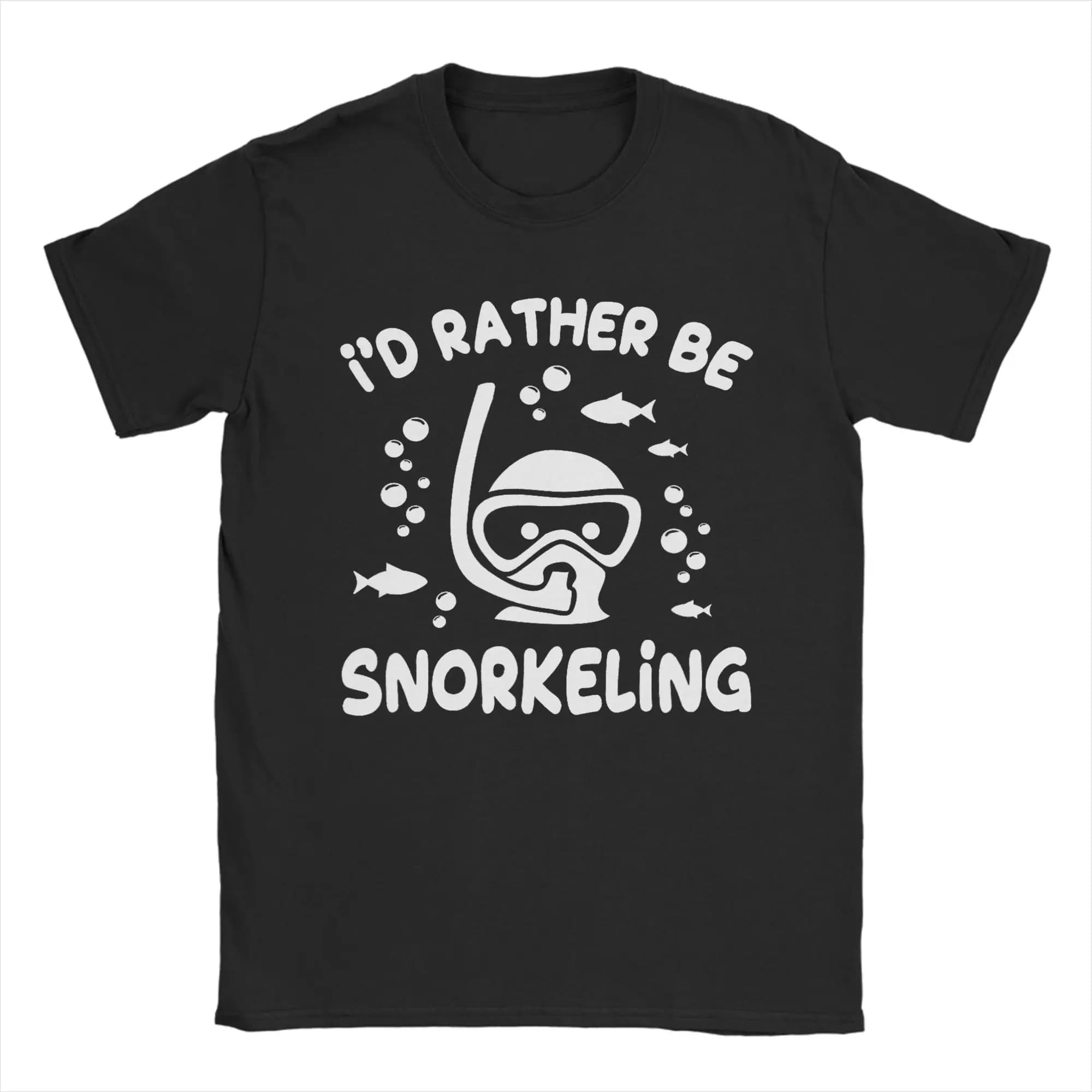 T-shirt estiva divertente per lo snorkeling, maglietta hip hop in puro cotone per adulti, divertente Y2K, a maniche corte