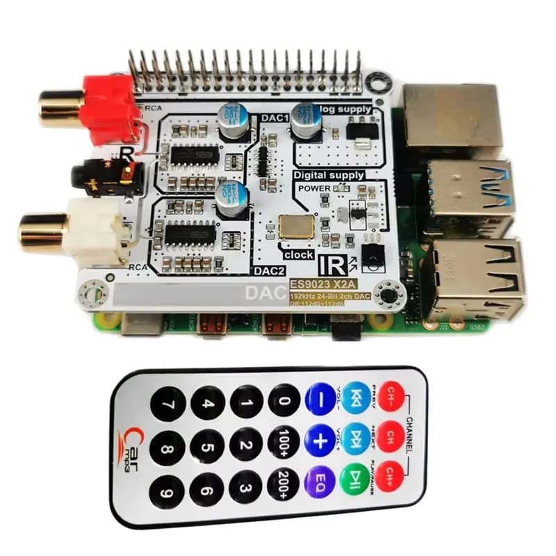 Modulo AT82-Volumio per Raspberry Pi DAC, per Raspberry Pi 4B 3B+/3B/2B/HIFI, DAC con doppio decoder ES9023, scheda audio digitale I2S