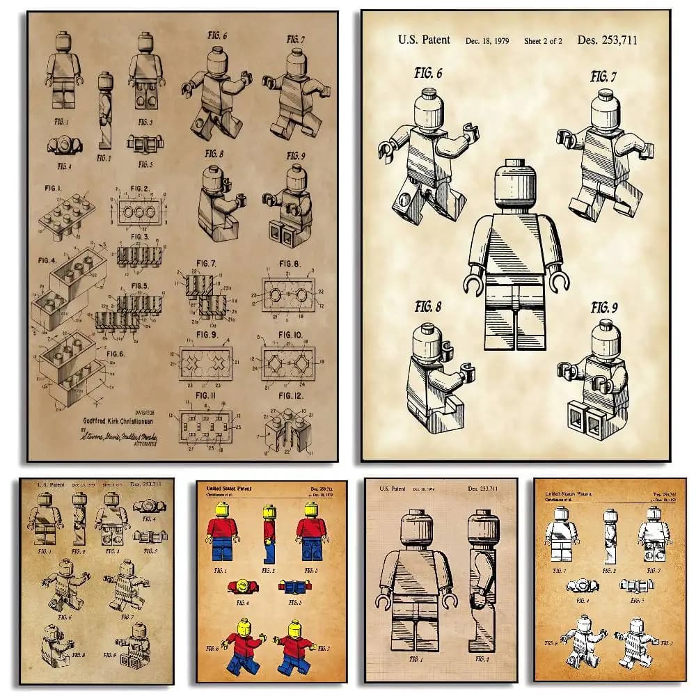 Lego Illustrazione Poster Murale Per Soggiorno Camera Da Letto Parete Ufficio Decorazione Della Parete Regalo Per Gli Amici Senza Cornice